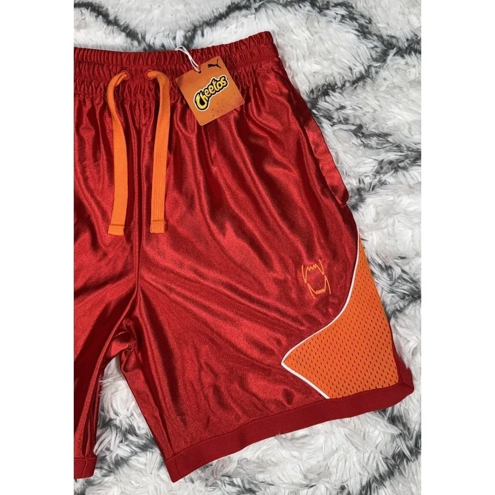 PUMA Hoops x Cheetos Basketball Shorts Red Orange Men's Sz S *NEW* 625871-01 $70